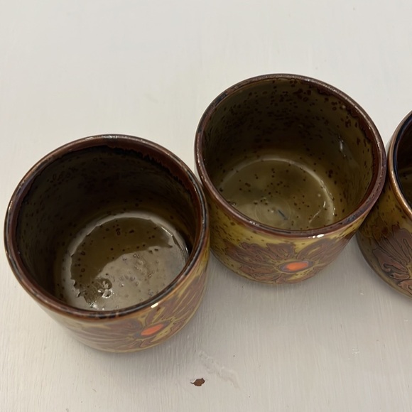 Set of 4 Vintage Otagiri Teacups Ceramic Speckled Flower - Picture 4 of 8